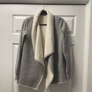Open front Sherpa-lined cardigan
